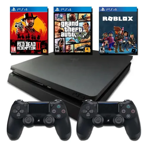 Sony Ps4 Playstation 4 Cuh 4 Slim 500gb Standard Cor Preto E Jogos
