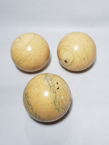 Imagen 1 de 9 de Antiguas Bolas Billar Material Noble Lote X 3 Mag 59083
