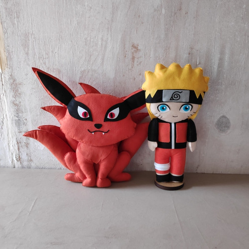 Naruto E Kurama - Kit 2 Bonecos De Feltro