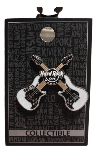 Pin Guitarra Doble  Hard Rock Cafe  De Madrid