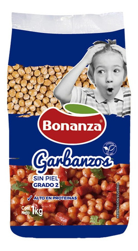 Garbanzos Sin Piel Mediano Bonanza 1 Kg(5 Unidad)super