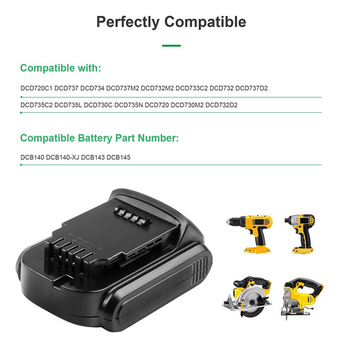Batería De Litio Dcbv 3000mah Compatible Con Dewalt 14.4v