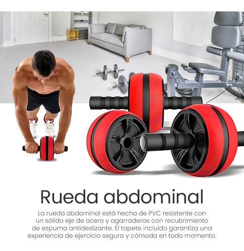 Kit De Ejercicio Rueda Para Abdomen Gimnasio Push Up Fitness
