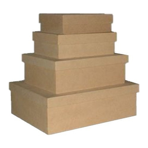 5 Cajas Fibrofácil Tapa Lisa 20 X 20 X 10 Cm - Organizador