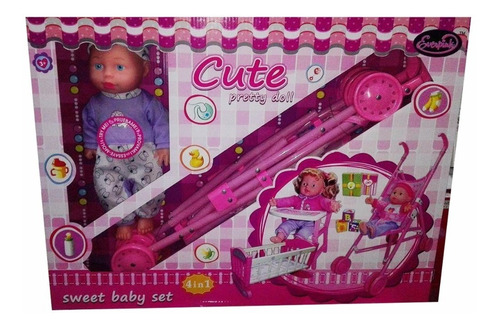 Bebe 4en1 Cute Sonidos Hx308-1p12 Cuna Paseador Comedor Muñe