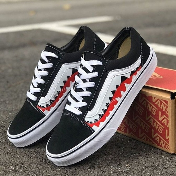 tenis vans bape shark