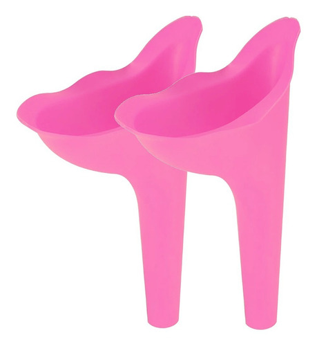 Kit 2 Urinario Orinal Mujer Hacer Pipí Parada Portátil Color Rosa