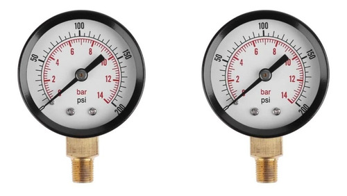 Tehaux 2pcs Gauge Utility Psi For Oil -bar Compressor Ga