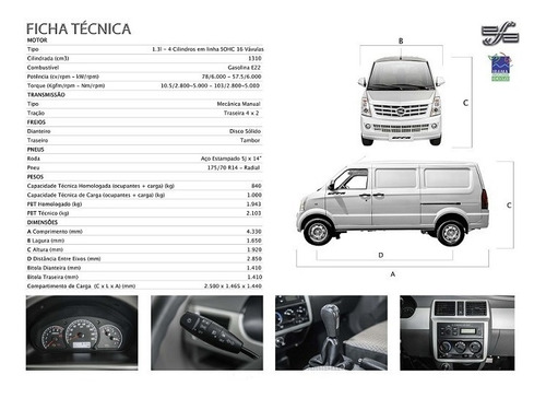 Imagem 4 de 4 de Furgão Effa V25, 2022 0km, 1.3 Gasolina, 78 Cv
