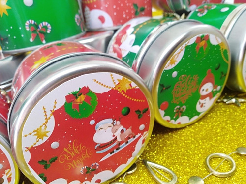 Latas Decoradas Navidad Con Chocolates