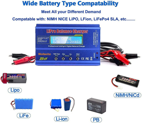 Imagen 6 de 9 de Cargador De Baterias Lipo Imax B6 Balanceador De Carga