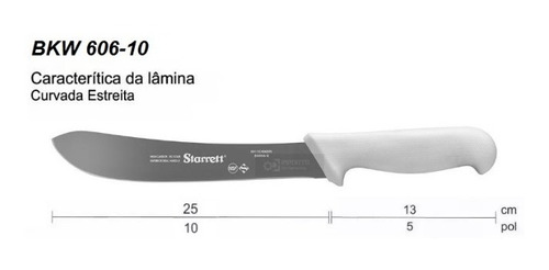 Faca Profissional Açougue Evisceração Starrett 10 Pol. 25cm