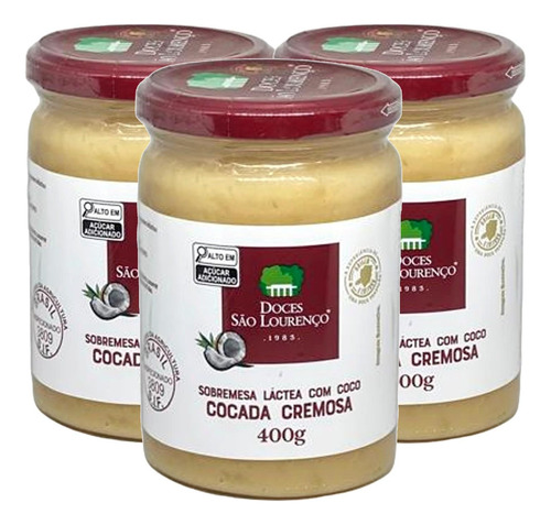 Kit Com 3und Cocada Pura São Lourenço 400g