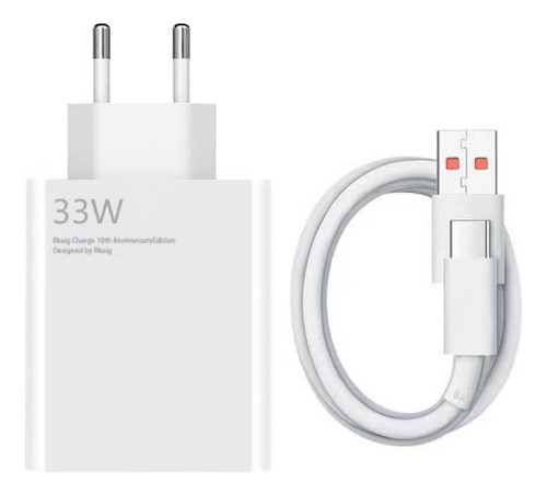 Carregador 33w + Cabo 6a Usb Para Xiaomi Com Nota Fiscal