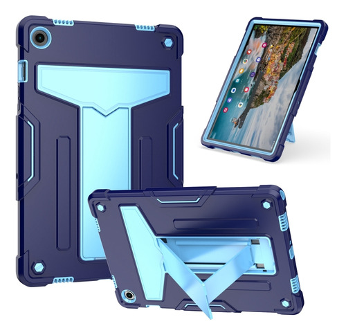 Funda De Pc Híbrida De Silicona Azul Para Samsung Galaxy Tab