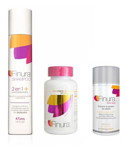 Finura Kit X 3 Und Tableta + Shampoo + Tonico Antioxidantech