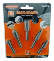 Comprar Kit Juego Brocas Madera Escofina Rotativa 1\u002F4 5 Pcs Mk-1024
