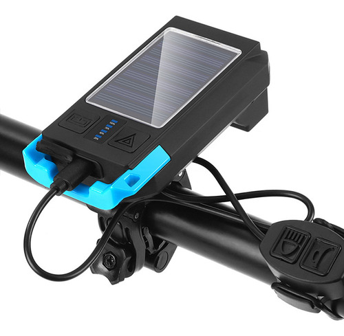 Faro De Bicicleta, Lámpara Solar Recargable Usb Con Linterna