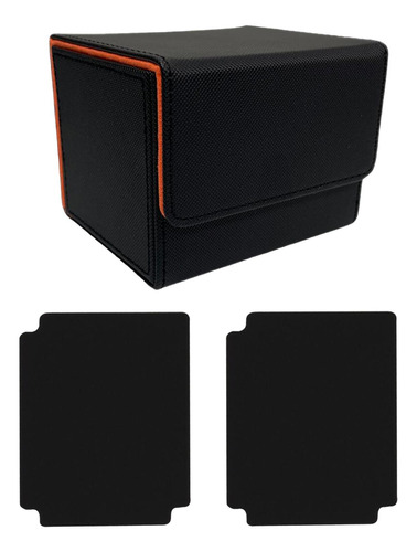 Caja Para Baraja De Cartas, Estuche Cuadros Negro Naranja