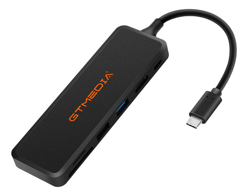 Gt Media Adaptador De Concentrador Usb-c Con Puerto De Carga