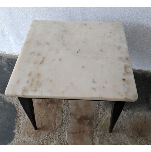 Mesa De Sala, Estilo Americana, Tapa De Mármol, 50x50cm (Usado)