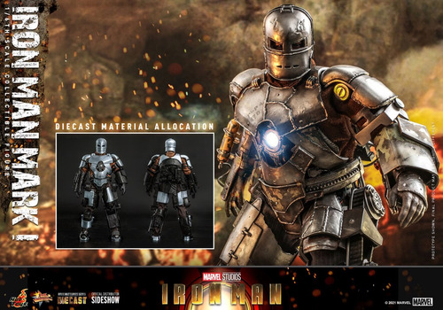 Iron Man Mark I Die Cast Hot Toys 1/6 Mms 605 D40 (Usado)