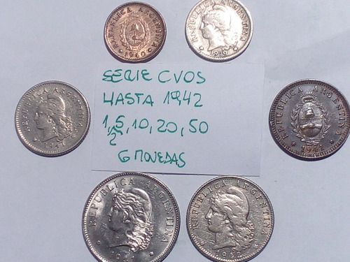 Monedas Argentina. Centavos Década 30 Y 40. Lote X 6 (m)