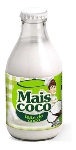 Leche De Coco Mais Coco Vidrio X 200ml Origen Brasil