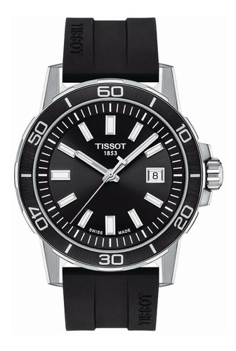 Reloj Tissot Supersport Gent Para Hombre 1256101705100 Color de la malla Negro Color del bisel Negro Color del fondo Negro