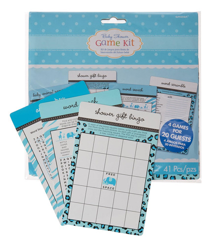 Kit De Juego Baby Shower Blue Sweet Safari