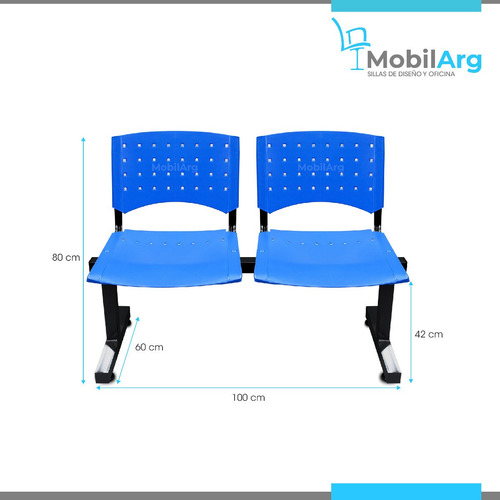 Imagen 4 de 8 de Silla Tandem X2 Butacas Para Salas De Espera Clinicas Sanatorios Consultorios Hospitales - Garantia Fabrica