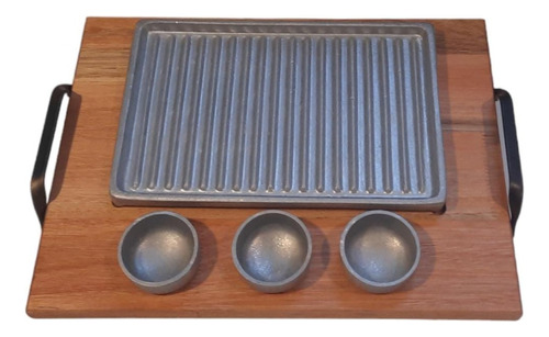 Set Brasero  Dips Aluminio C/tabla