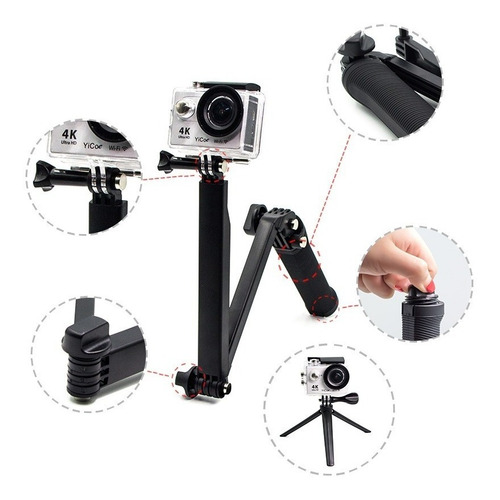 Kit Acessorios Go Pro Maleta Estojo Hero 5/4/3 Black Silver