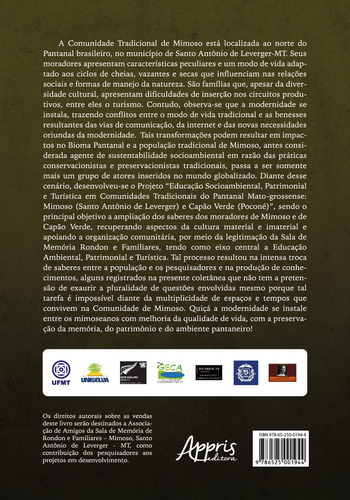 Mimoso - Comunidade tradicional do Pantanal mato-grossense: diversidade de saberes, de Rossetto, Onelia Carmem. Editorial Appris Editora e Livraria Eireli - ME, capa mole em português, 2021