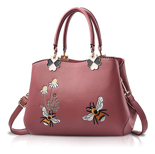 Bolsos De Hombro Retro Bordados Con Forma De Abeja Para Muje