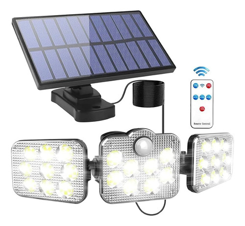 Lampara Solar Triple De Luces Led Sensor Movimiento Control