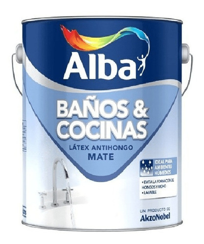 Baños Y Cocinas Antihongo Alba Blanco X 4 Lts