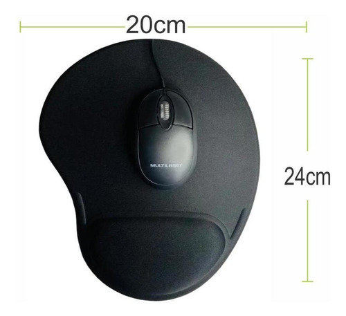 Kit Mouse Pad + Apoio De Punho Para Teclado Preto