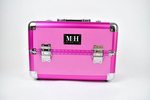 Maletin De Maquillaje Profesional Cosmetiquera Neceser Color Fucsia