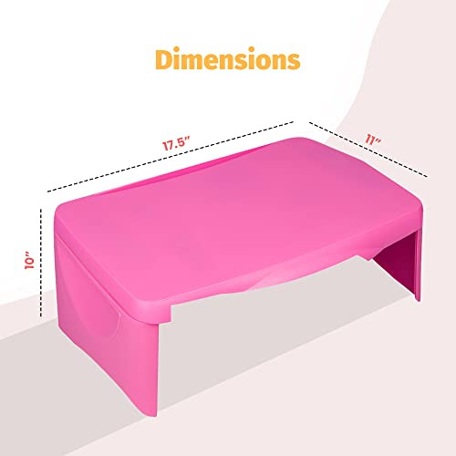 Pink Folding Lap Desk - Foldable Table For Work, Study,...