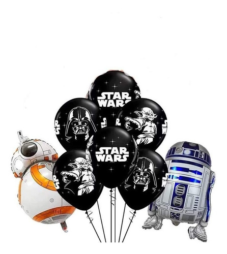 X7 Globos Látex Fiesta Decoración Estilo Star Wars   