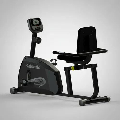 Bicicleta Ergométrica Horizontal Athletic Training 8 Níveis Magnéticos 140kg Conforto Pedal Suave
