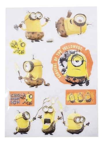 Adesivo Decorativo Parede 3d Minions Meu Malvado Favorito Cor Minions_idade_pedra