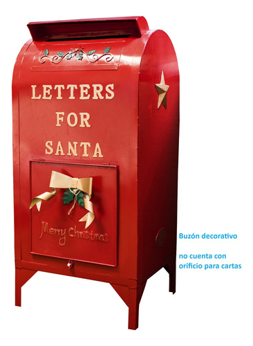 Buzon Metalico Importado 32 Cm Navidad Santa Letters North