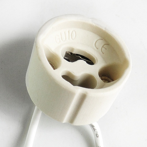 Imagen 2 de 5 de Zocalo Gu10 Ceramico C/ Cable P/ Lámpara Dicroica Led X 10