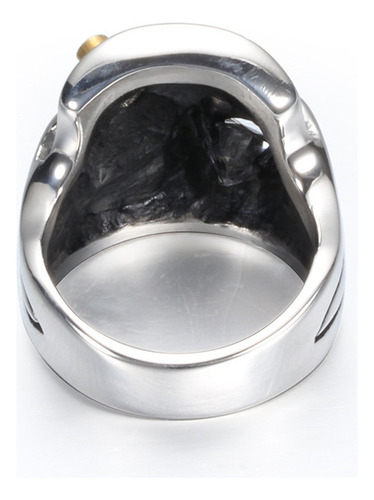 Anillo De Hombre De Acero Con Diamantes En Forma De Calavera