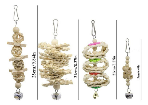 Juego De Juguetes Para Pájaros Loro Columpio Jaula Accesorio