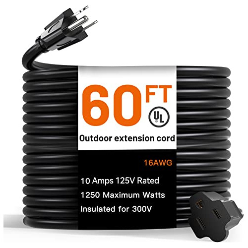 Cable De Extensión Para Exteriores De 60 Pies, Resistente A