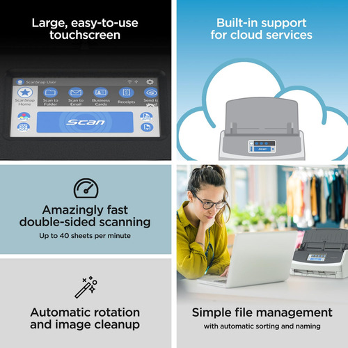 Scanner Scansnap Ix1600 Sem Fio/usb Com Tela Sensível Ao Toq