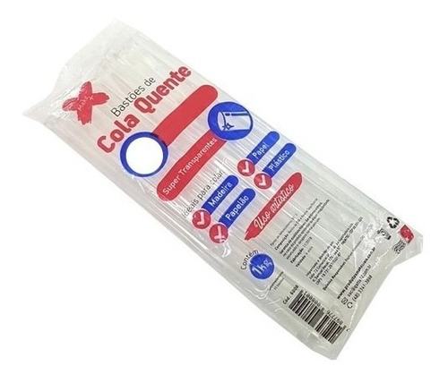 Bastão Refil Cola Quente Bastão Fino 1kg Transparente Make